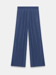 Mint Velvet Blue Plisse Wide Leg Trousers - Image 6 of 7
