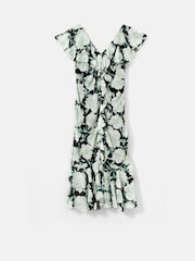 Mint Velvet Green Floral Print Ruffle Maxi Dress - Image 7 of 8