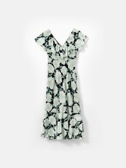 Mint Velvet Green Floral Print Ruffle Maxi Dress - Image 8 of 8