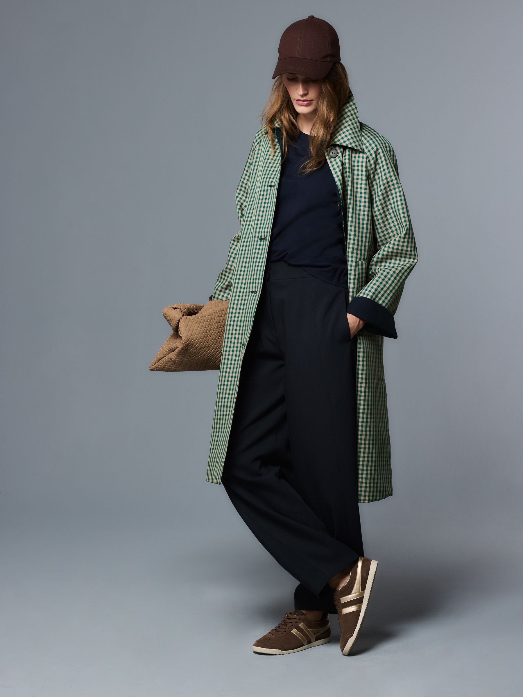 Buy Green Check Reversible Trench Coat from Next Luxembourg