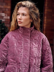 Pink Velvet Quilted Jacket - Image 4 of 7