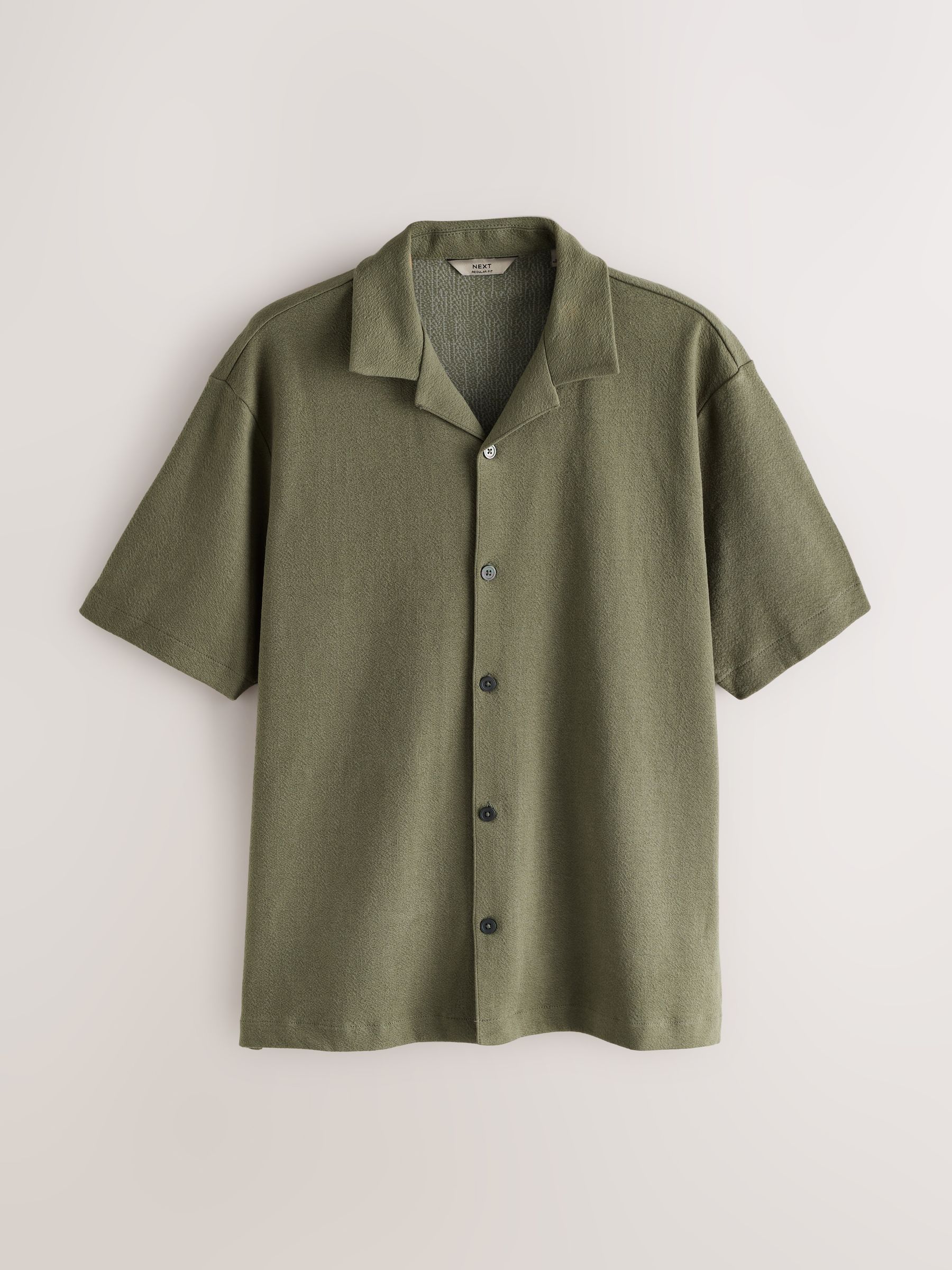 Buy Navy/Ecru/Olive Green Regular Fit Short Sleeve Revere Collar