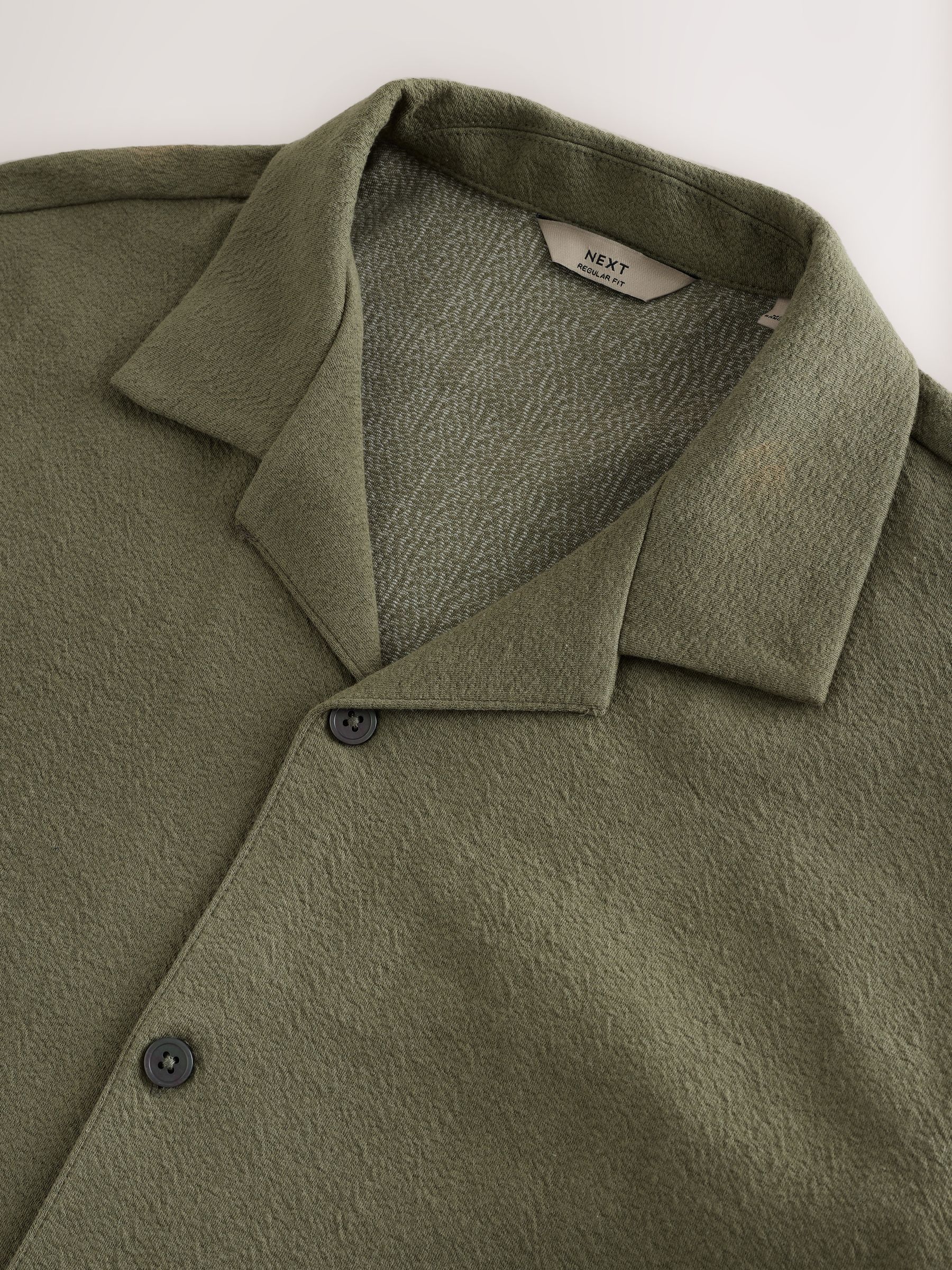 Buy Navy/Ecru/Olive Green Regular Fit Short Sleeve Revere Collar