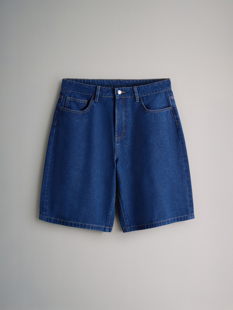 The Set 2 Pack Denim Bermuda Shorts Mid Blue/Ecru - Image 6 of 6 The Set 2 Pack Denim Bermuda Shorts Mid Blue/Ecru - Image 6 of 6