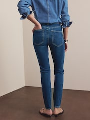 Albastru închis - Mid Rise Stretch Skinny Jeans - Imaginea 3 din 7