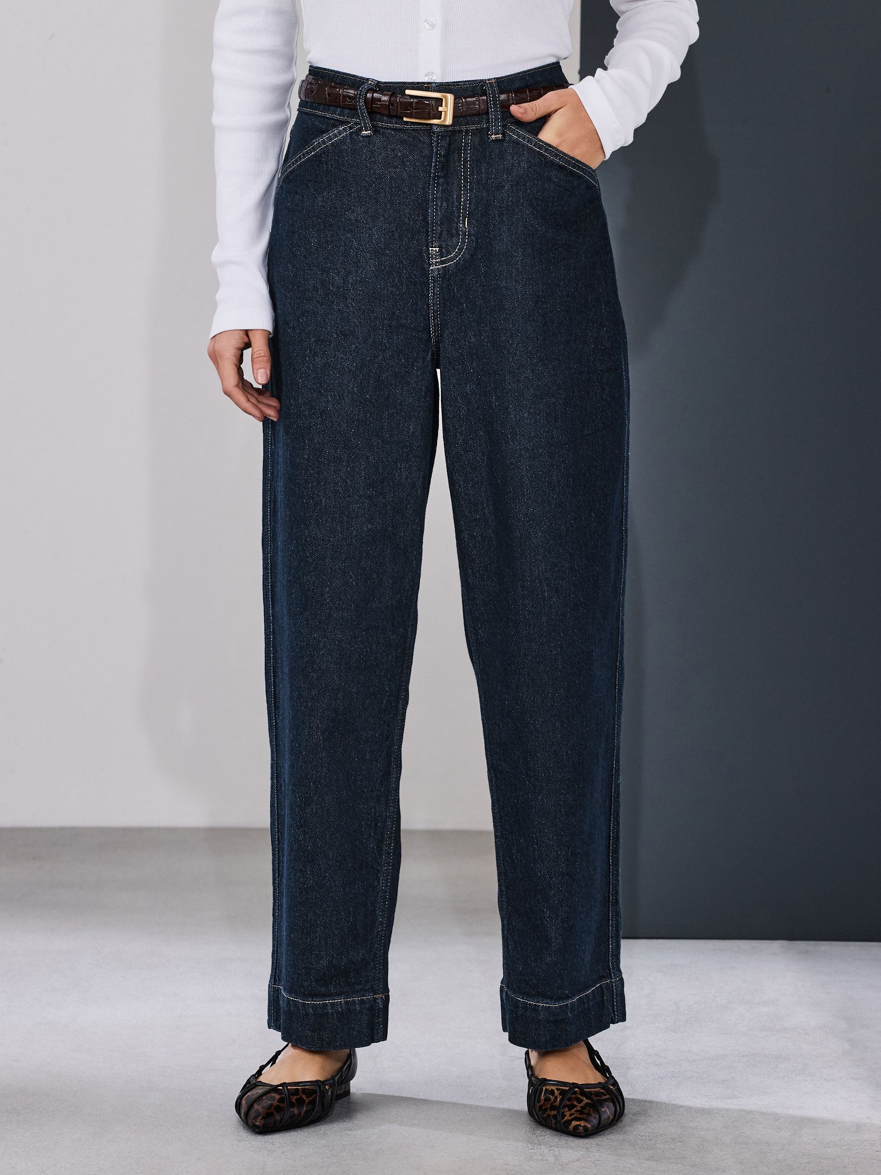 Buy Indigo Blue Wide Leg Barrel Denim Jeans from the Next UK
