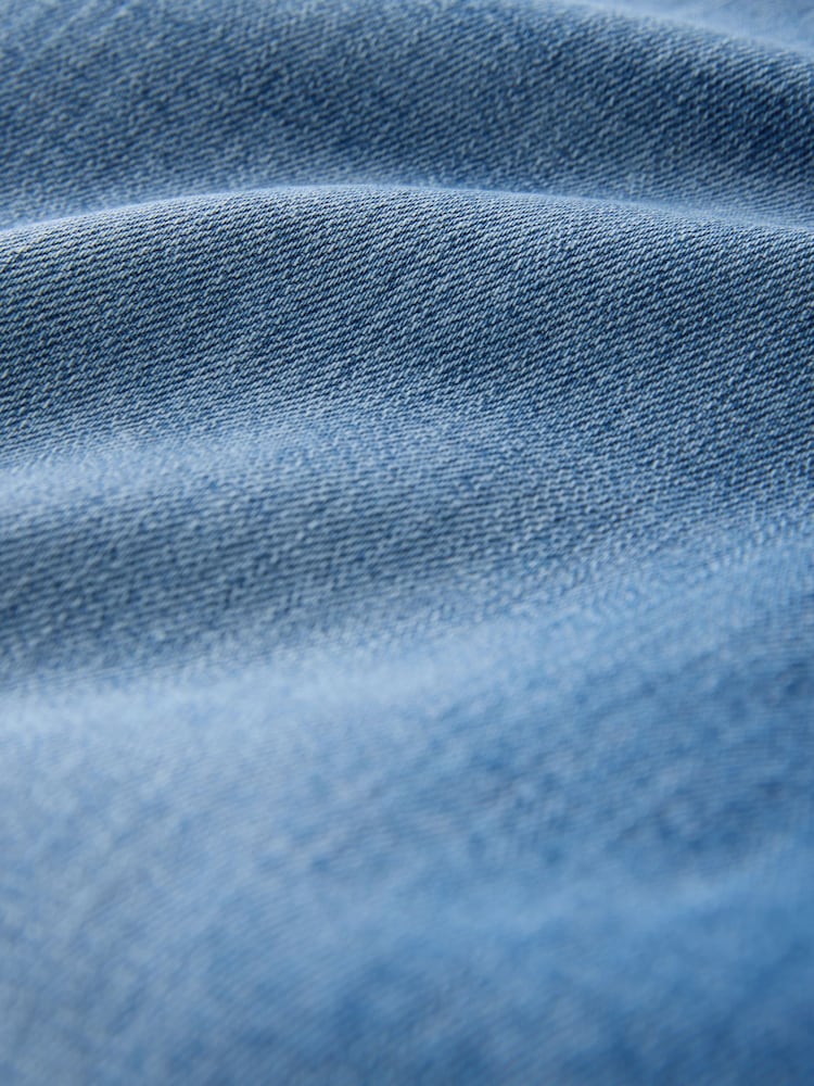 Mid Blue Denim High Rise Stretch Wide Leg Jeans - Image 8 of 8