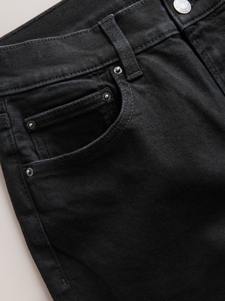 Black Mid Rise Stretch Bootcut Jeans - Image 3 of 3 Black Mid Rise Stretch Bootcut Jeans - Image 3 of 3