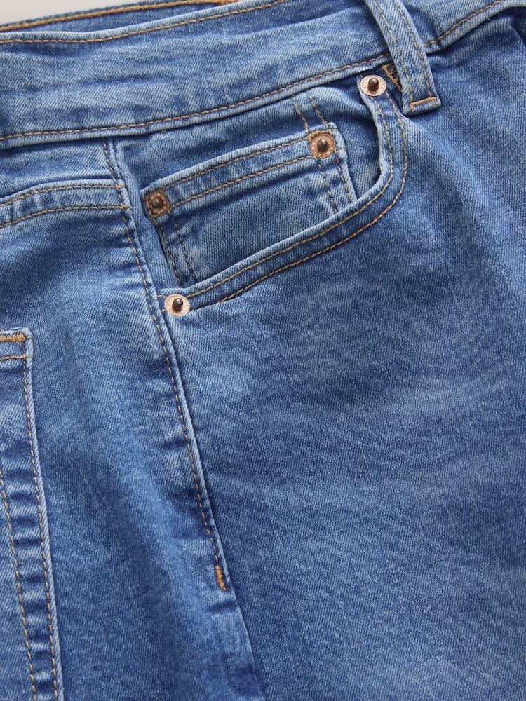 Mid Blue Denim Mid Rise Stretch Bootcut Jeans - Image 10 of 10