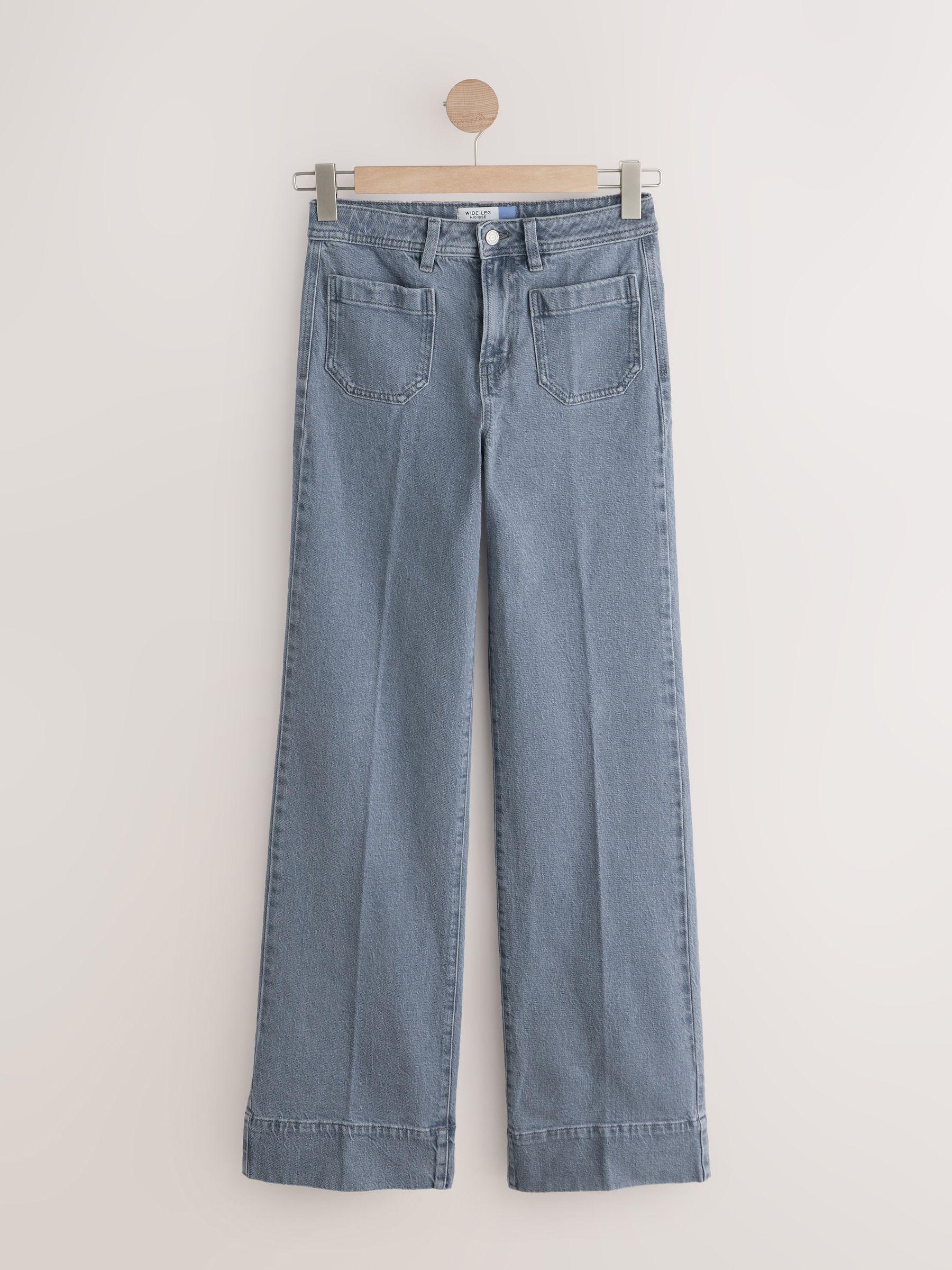 Buy Grey Patch Pocket Wide Leg Jeans from Next Romania