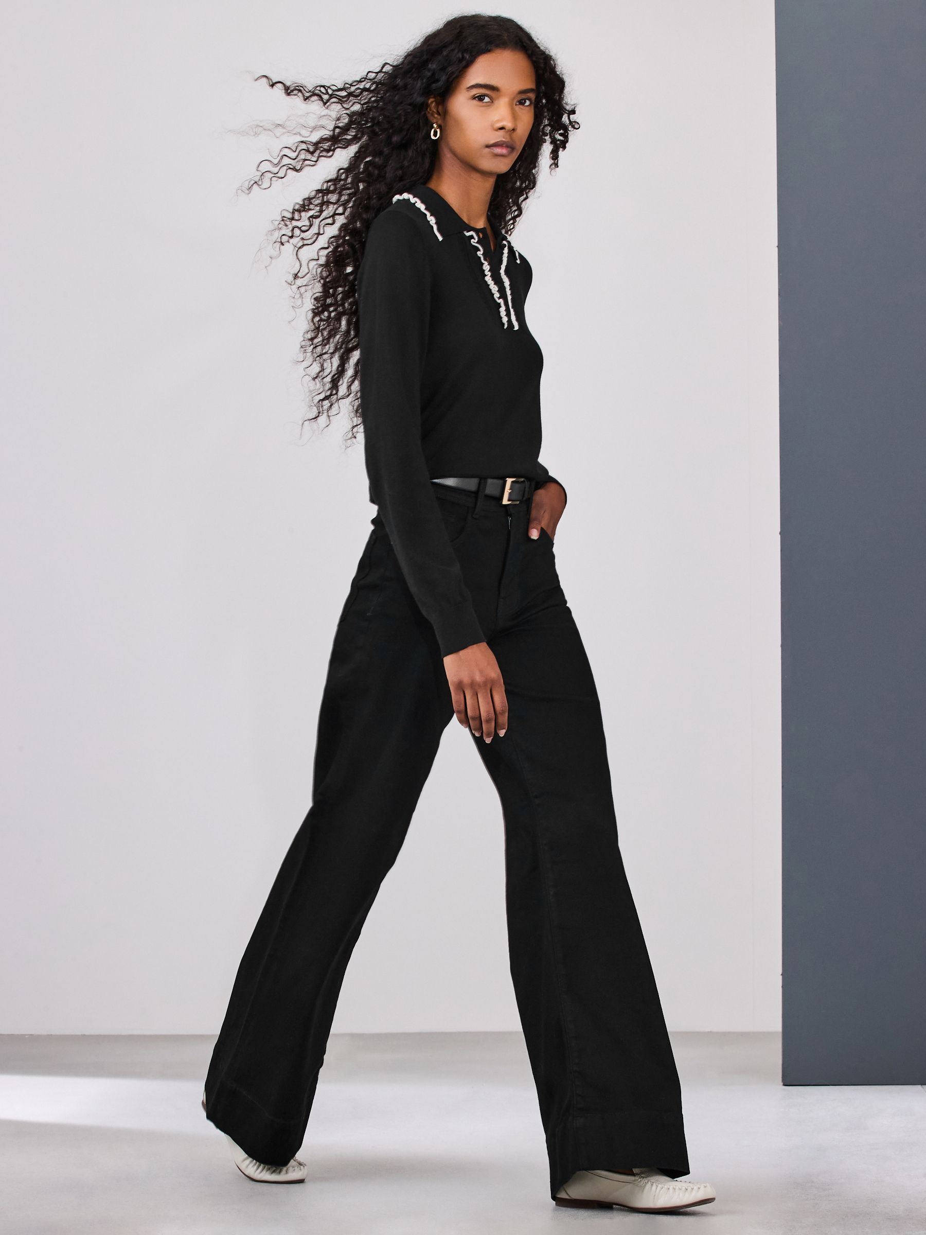Buy Black High Rise Stretch Wide Leg Jeans from Next Ireland