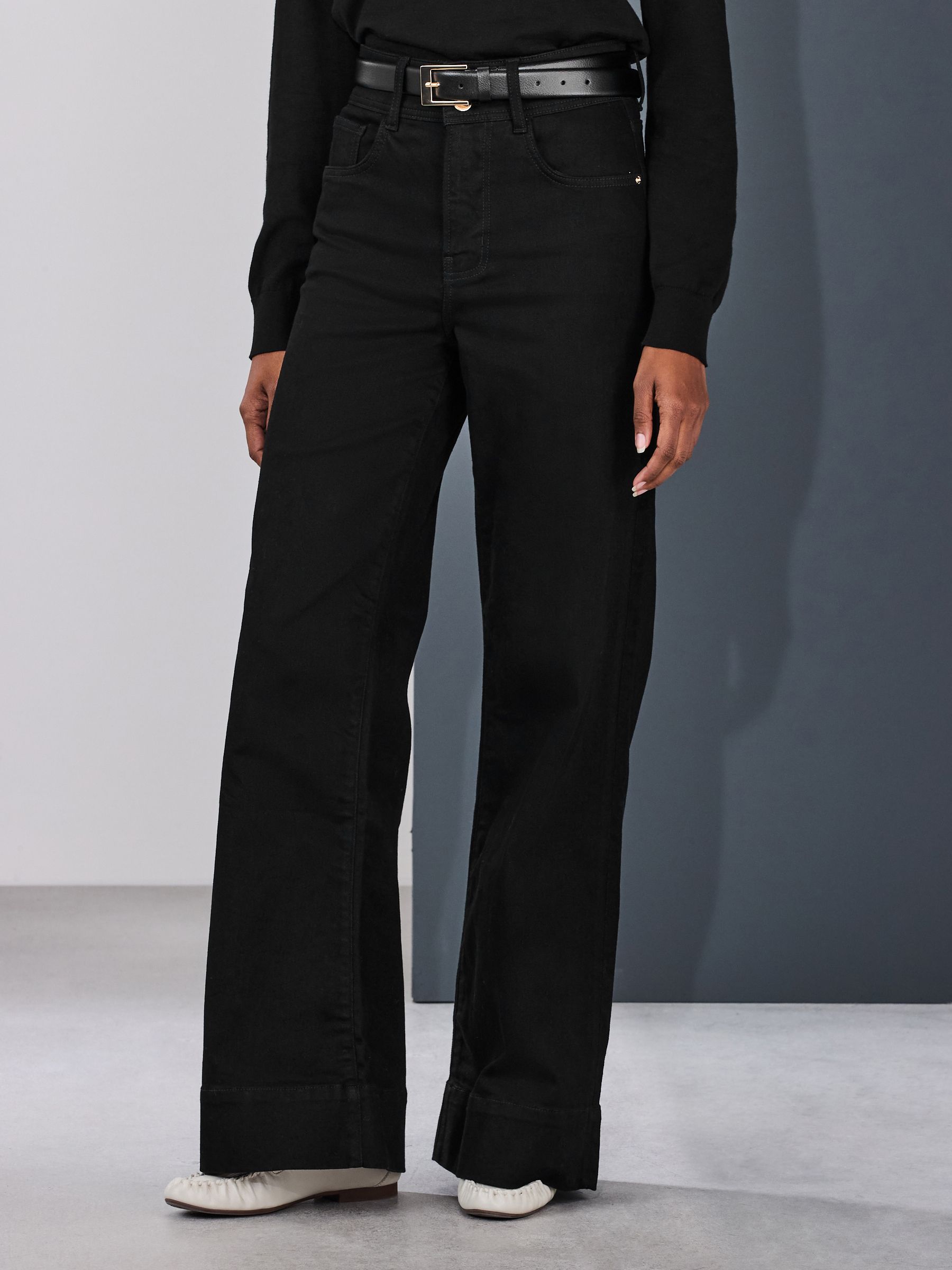 Buy Black High Rise Stretch Wide Leg Jeans from Next Ireland