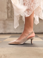 Linzi Brown Light Finesse Pointed Slingback Stiletto Court Heels - Image 1 of 5
