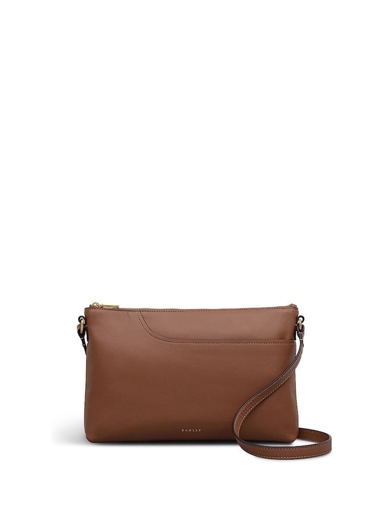 Radley Medium Pockets Ziptop Cros- Body Brown Bag - Image 1 of 4