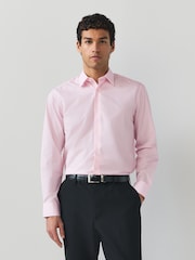 Light Pink Regular Fit Easy Care Single Cuff Smart Shirt - Image 1 of 8