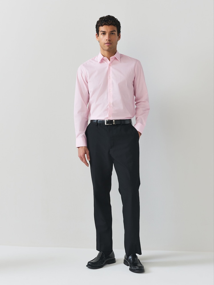 Light Pink Regular Fit Easy Care Single Cuff Smart Shirt - Image 2 of 8
