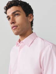 Light Pink Regular Fit Easy Care Single Cuff Smart Shirt - Image 4 of 8