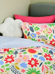 Bright Floral Cotton Duvet Cover and Pillowcase Set - Image 3 of 5