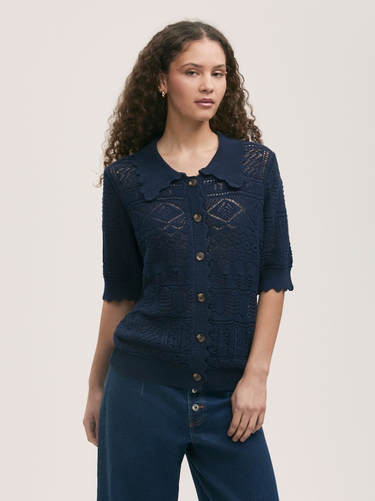 Finery Blue Marlowe Cardigan - Image 2 of 4