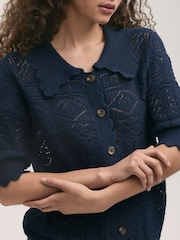 Finery Blue Marlowe Cardigan - Image 3 of 4