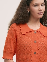 Finery Orange Marlowe Cardigan - Image 3 of 5