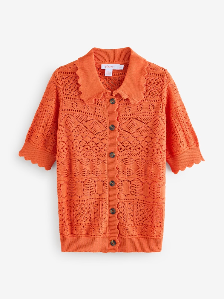 Finery Orange Marlowe Cardigan - Image 5 of 5 Finery Orange Marlowe Cardigan - Image 5 of 5