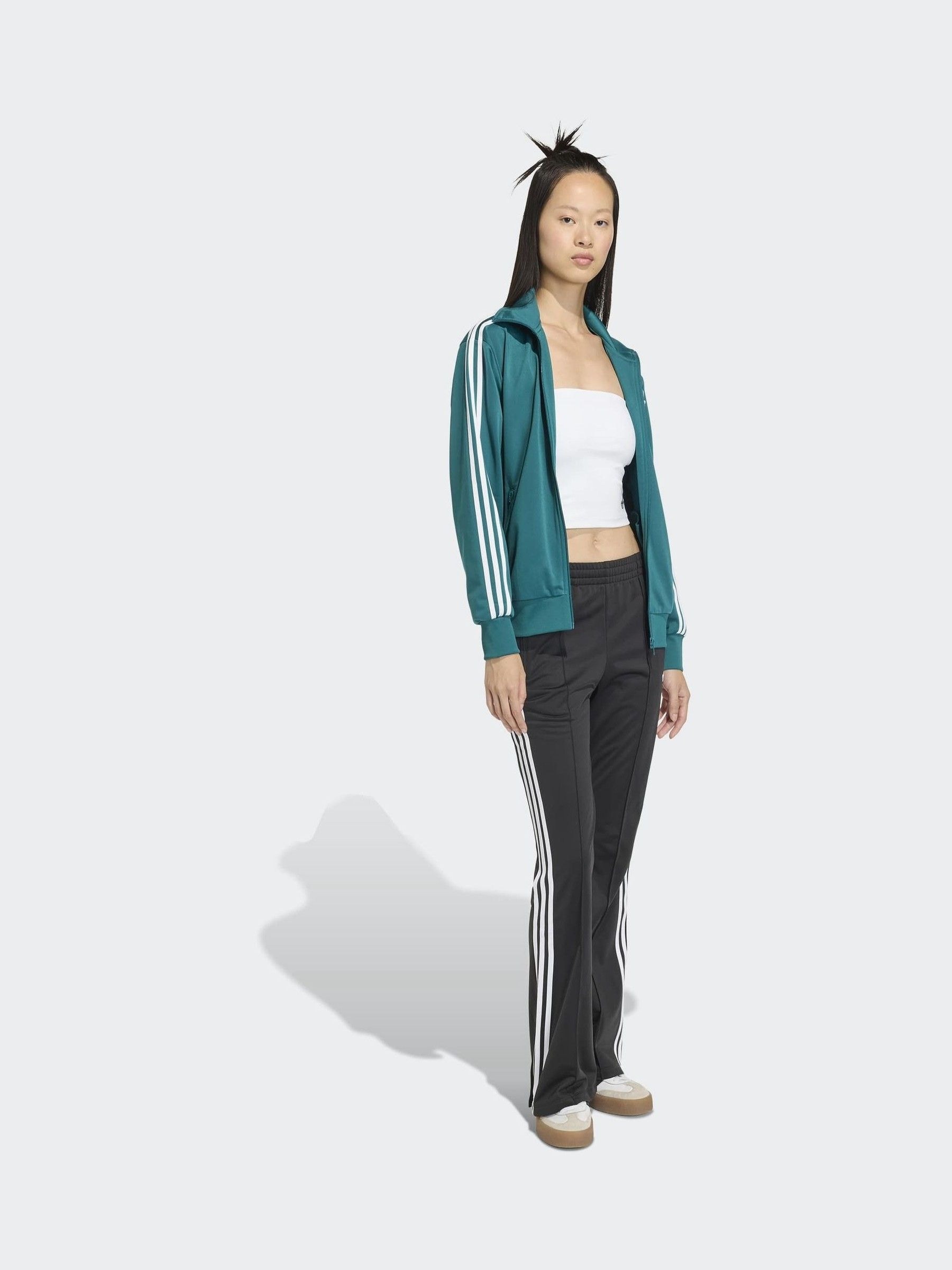 Buy adidas Originals Teal Blue Tulle Lace Fit Firebird Track Top