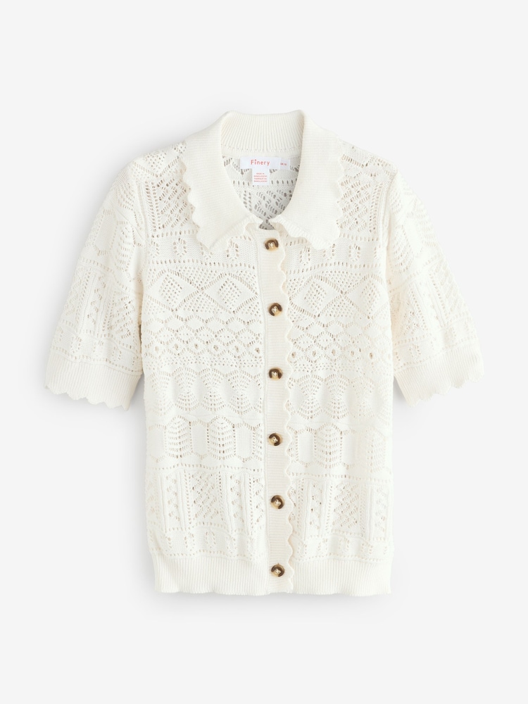 Finery Cream Marlowe Cardigan - Image 5 of 5 Finery Cream Marlowe Cardigan - Image 5 of 5