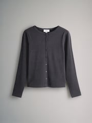 The Set 2 Pack Soft Touch Ribbed Long Sleeve Cardigan Black/Grey - Image 3 of 5