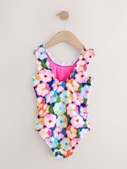 彩色花朵 - 扇貝邊泳裝（3-16歲） - 圖片 5，共 7