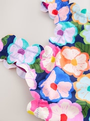 彩色花朵 - 扇貝邊泳裝（3-16歲） - 圖片 7，共 7