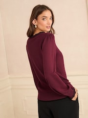 Love & Roses Berry Scallop Knit Jumper - Image 2 of 4