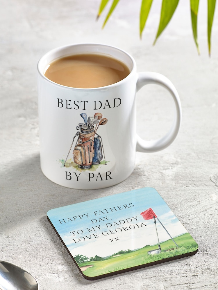Personalised Happy Fathers Day Mug & Coaster Set by Loveabode - Image 1 of 4