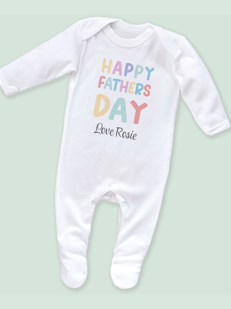 Little Years Personalised Happy Fathers Day Sleepsuit - Image 1 of 4