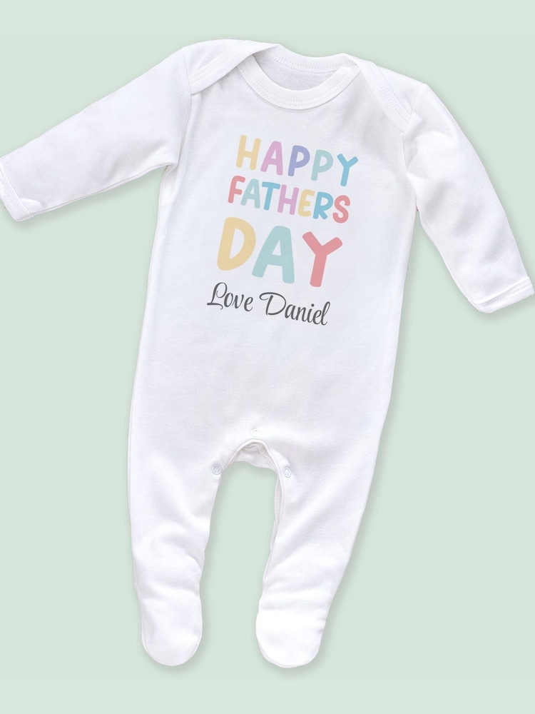 Little Years Personalised Happy Fathers Day Sleepsuit - Image 2 of 4