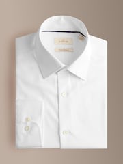 White Slim Fit Sateen Cotton Signature Shirt - Image 6 of 8