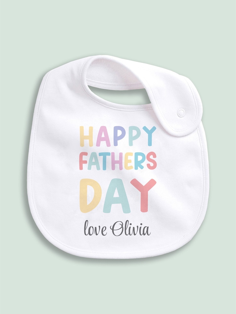 Little Years Personalised Happy Fathers Day Bib - Image 1 of 4