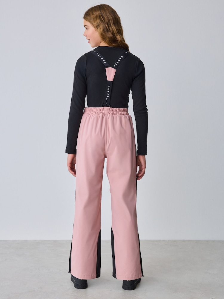 Baker by Ted Baker Pink Waterproof Logo-Tape Padded Ski Salopettes Trousers - Imagen 2 de 15