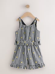Black and White Gingham Button Through Playsuit (3-16yrs) - Image 5 of 7