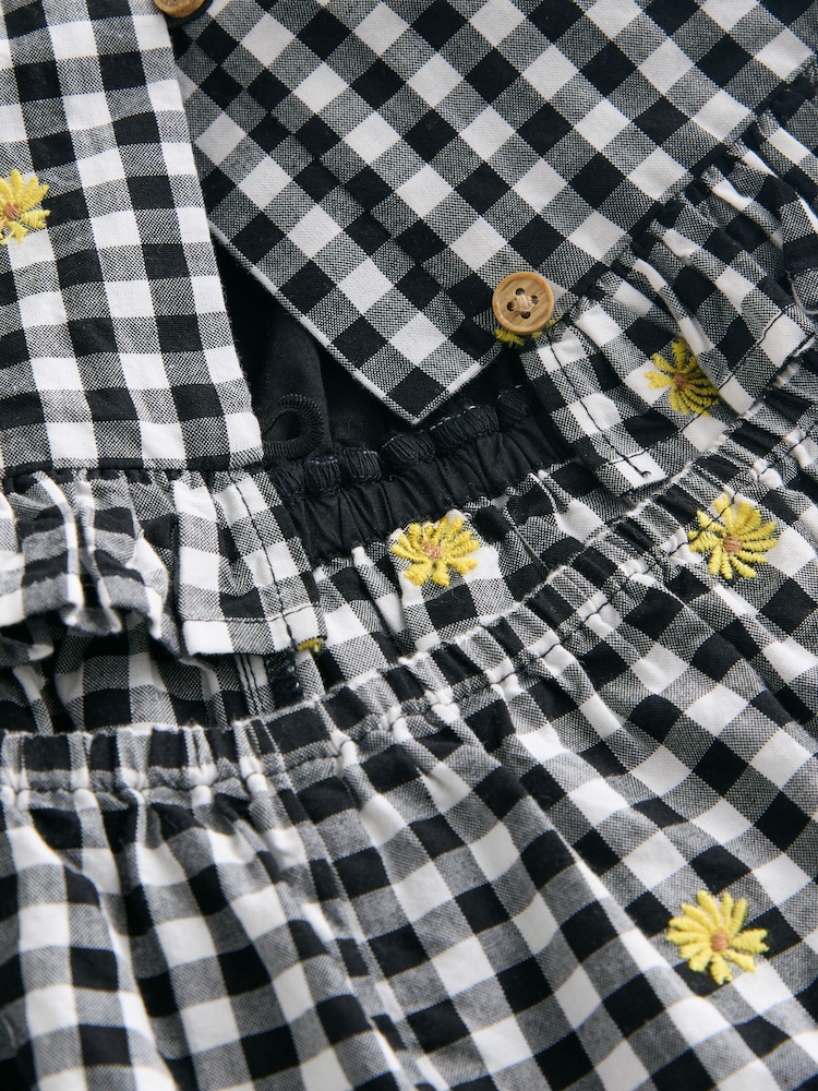 Black and White Gingham Button Through Playsuit (3-16yrs) - Image 7 of 7