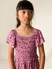Pink Floral Shirred Jumpsuit (3-16yrs) - Image 3 of 6