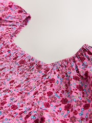Pink Floral Shirred Jumpsuit (3-16yrs) - Image 4 of 6