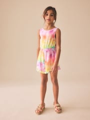Rainbow Heart Brights Open Back Ruffle Hem Playsuit (3-16yrs) - Image 2 of 8