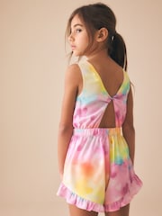 Rainbow Heart Brights Open Back Ruffle Hem Playsuit (3-16yrs) - Image 3 of 8
