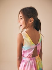 Rainbow Heart Brights Open Back Ruffle Hem Playsuit (3-16yrs) - Image 4 of 8