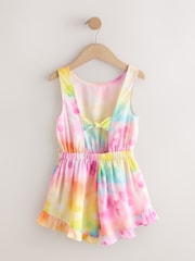 Rainbow Heart Brights Open Back Ruffle Hem Playsuit (3-16yrs) - Image 6 of 8