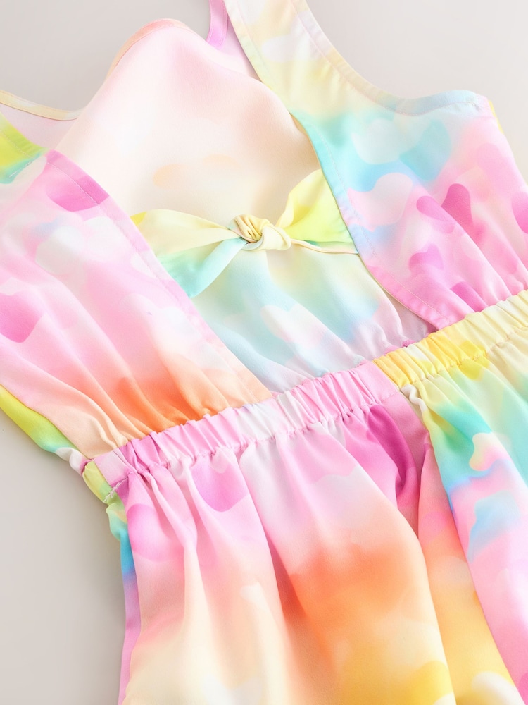 Rainbow Heart Brights Open Back Ruffle Hem Playsuit (3-16yrs) - Image 8 of 8