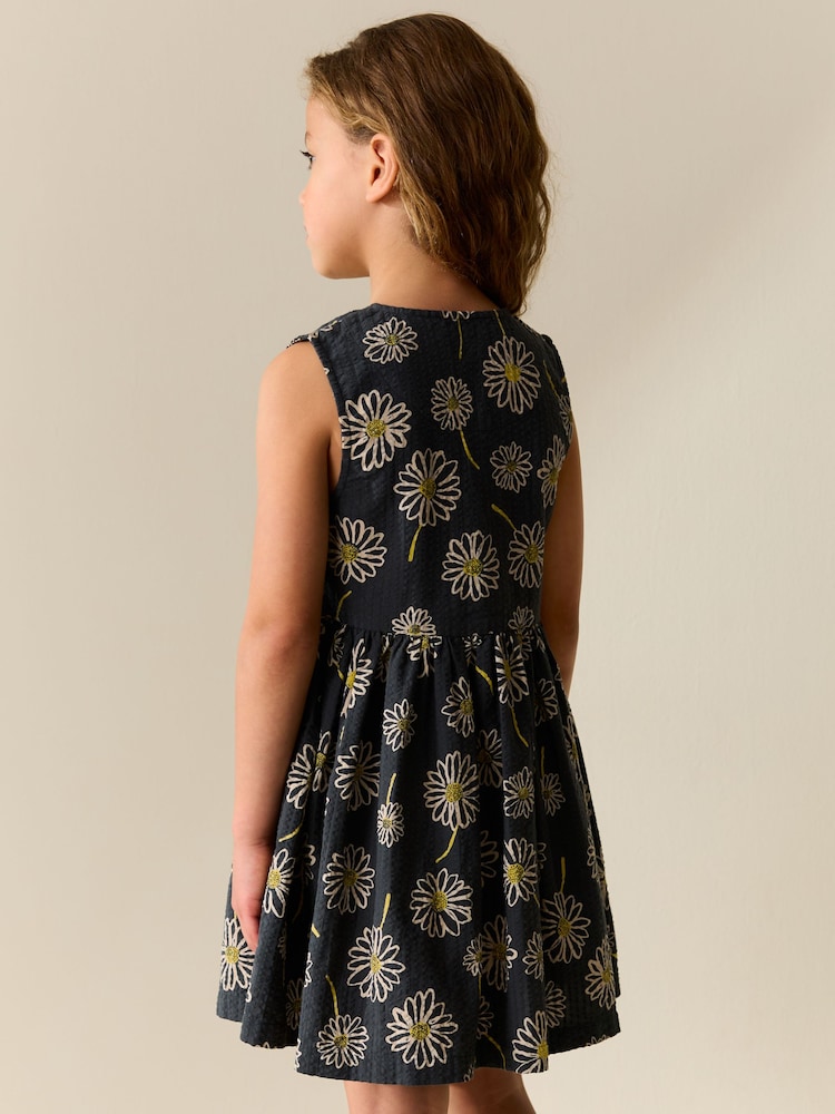 أحادي زهور - Stripe Short Sleeve Button Through Dress (3-16yrs) - صورة 3 من 3