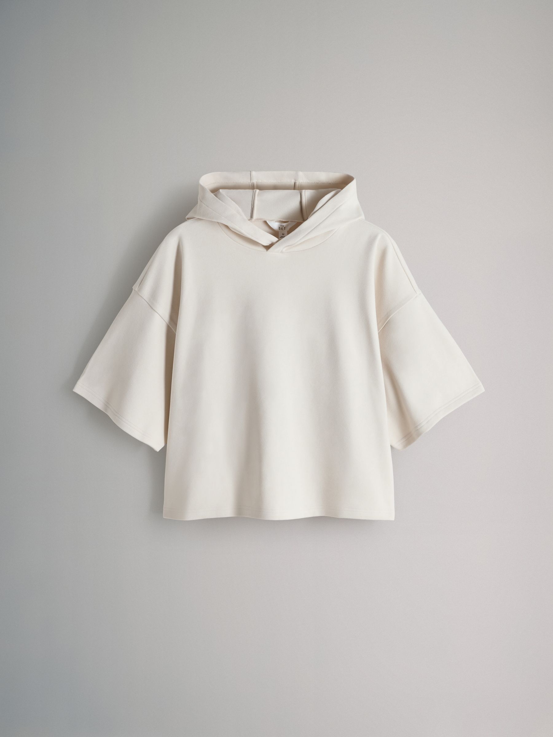 Buy The Set Soft Touch Ribbed Sweat Hoodie And Shorts Set Cream from ...