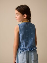 Denim Blue Denim Bow Sleeveless Waistcoat (3-16yrs) - Image 2 of 3